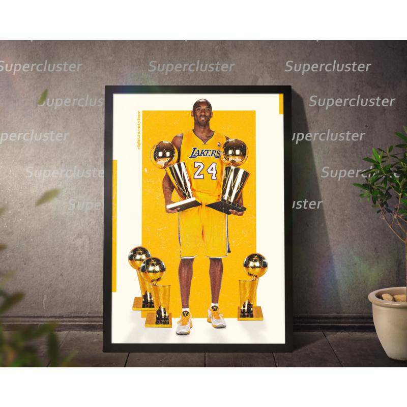 Tranh Vải Bạt Treo Tường In Hình Cầu Thủ Bóng Rổ Kobe Bryant NBA Lakers Trang Trí Nhà Cửa