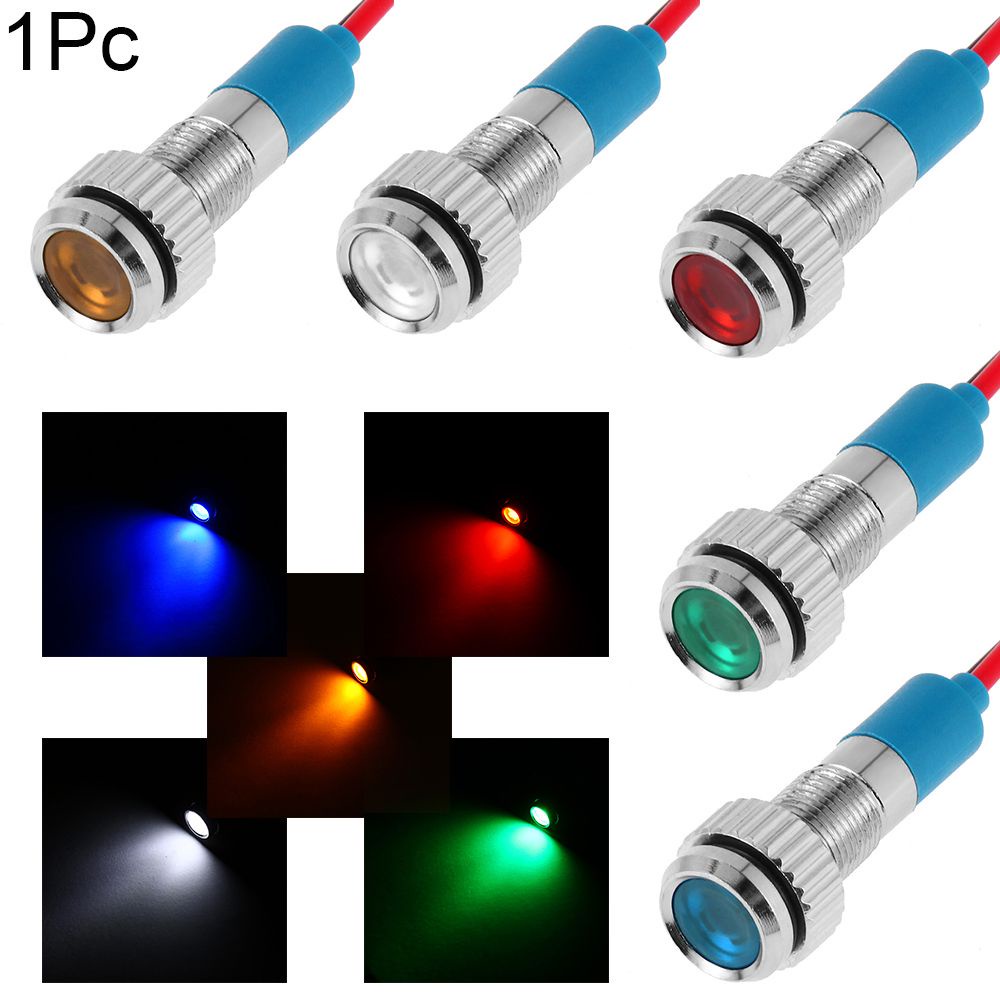 Bóng đèn LED báo hiệu ô tô WUWOWU Fashyuner 3V 5V 6V 9V 12V 24V 220V 6mm bằng kim loại chống nước nhiều màu