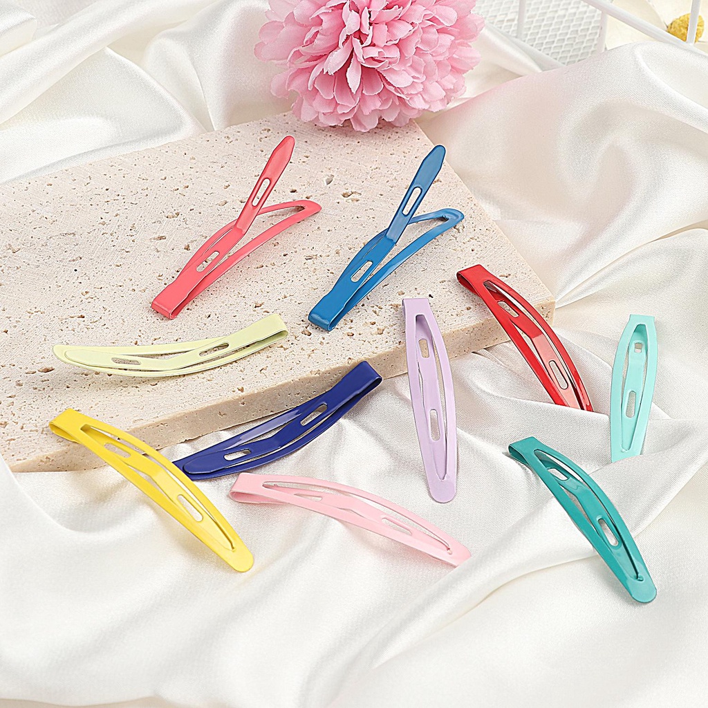 Set 10 Kẹp Tóc Kim Loại Chống Trượt Nhiều Màu Sắc Cá Tính Dành Cho Nữ