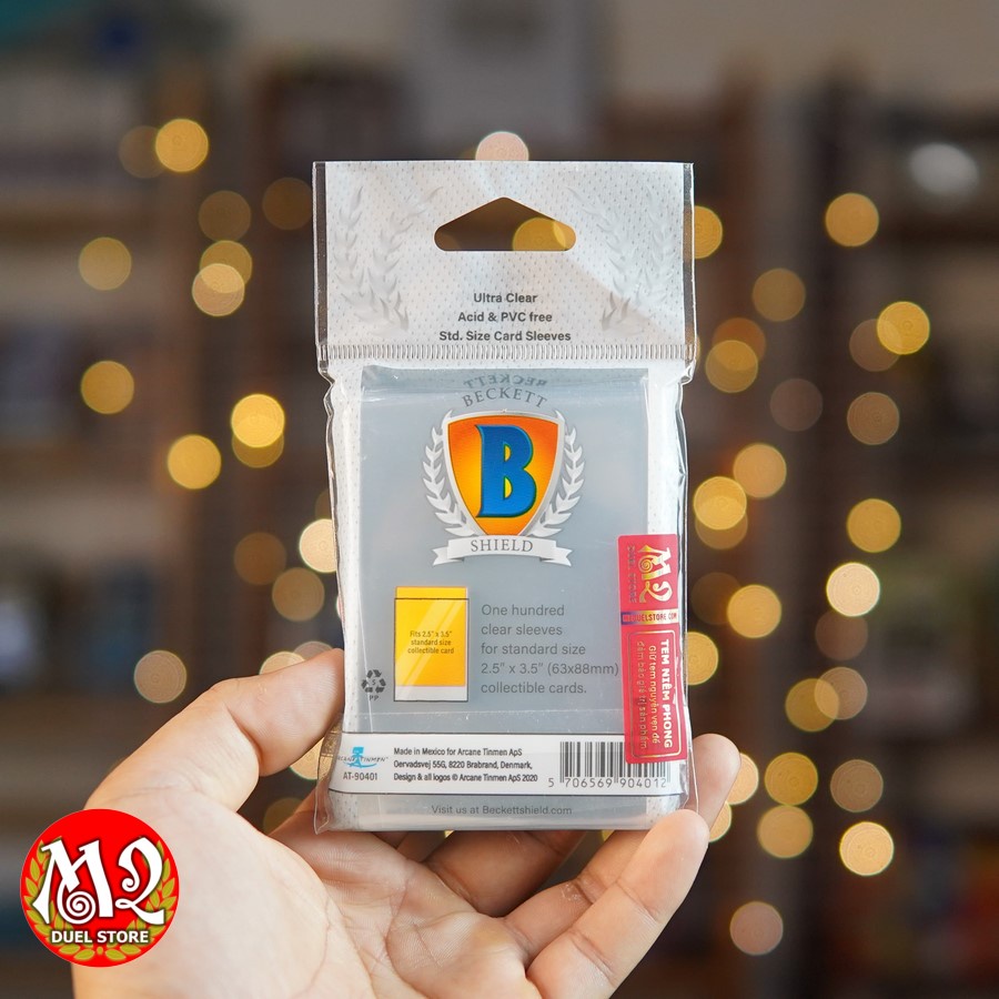 Bọc bài standard size Beckett Shield Ultra Clear Classic -100 cái- Giá rẻ cho HSSV - Dùng cho Pokemon, Dragon Ball Super