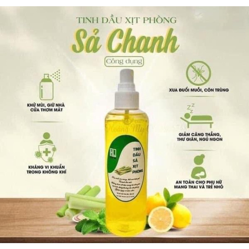 Tinh dầu xả xịt thơm phòng khử mùi đuổi muỗi kiến gián thơm phòng lọ 100ml