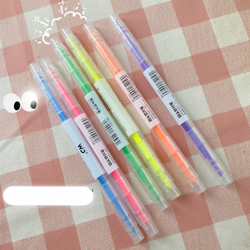 Set 6 5 Bút Dạ Quang Highlight Đánh Dấu 2 Đầu (Set Nhiều Bút)