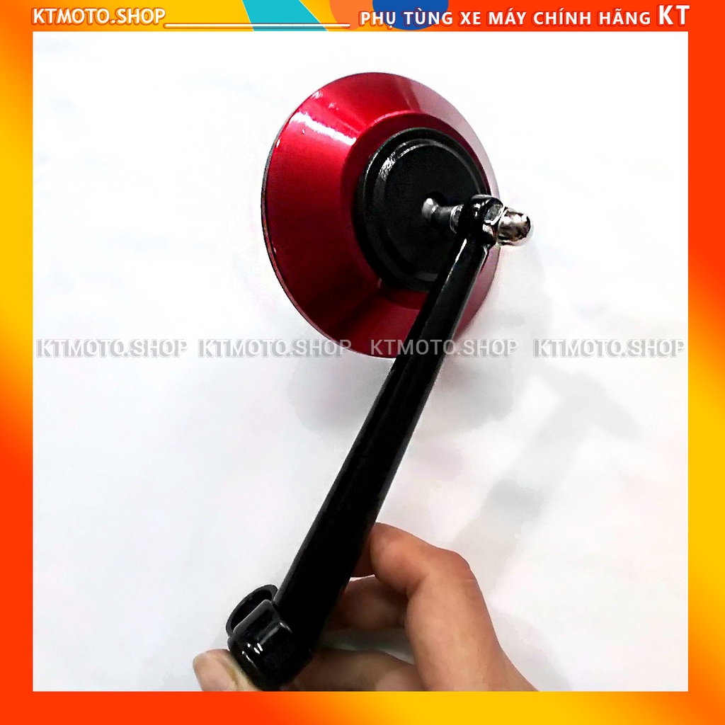 Gương chiếu hậu tròn mini chân xoay 10ly ren thuận cho xe máy, nhiều màu lựa chọn - KTmotoshop
