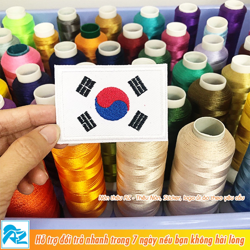 Patch vải thêu logo hình cờ nước Hàn Quốc - Miếng ủi quần áo S430