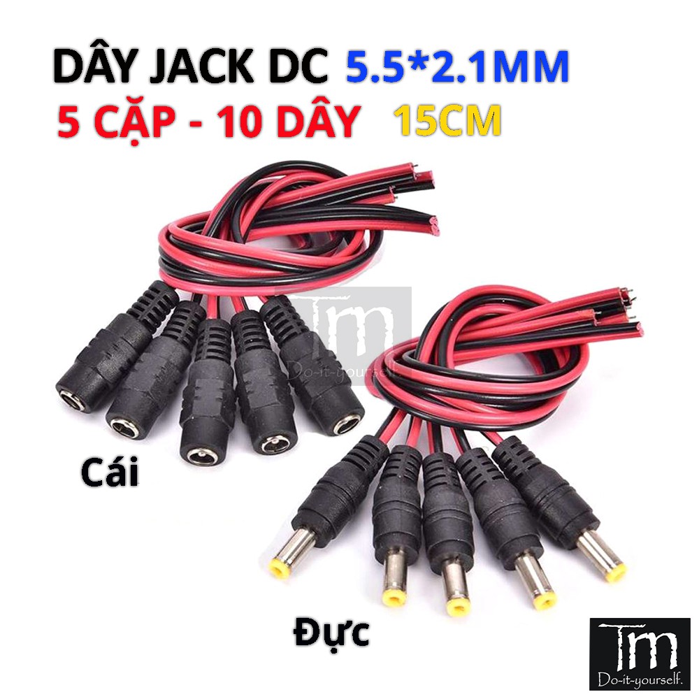 05 Cặp Dây Jack DC Đực - Cái 5.5*2.1mm