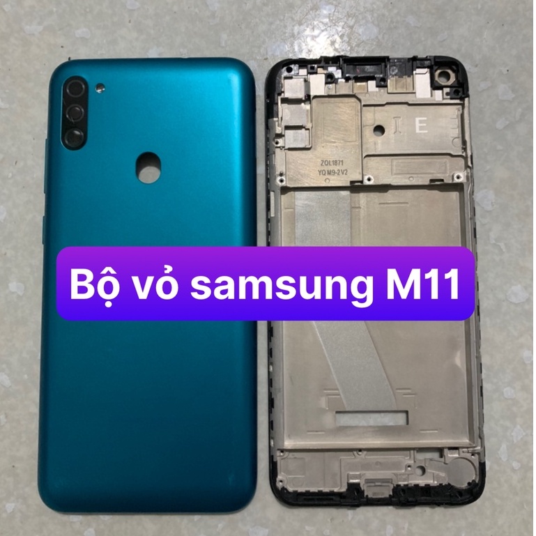 Bộ vỏ samsung M11 ( gồm sườn, lưng,phím bấn ,kính cam)