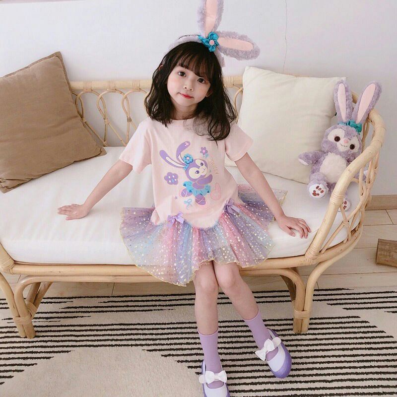 Váy hồng phối ren bé gái style kẹo ngọt (còn size 7-9kg)
