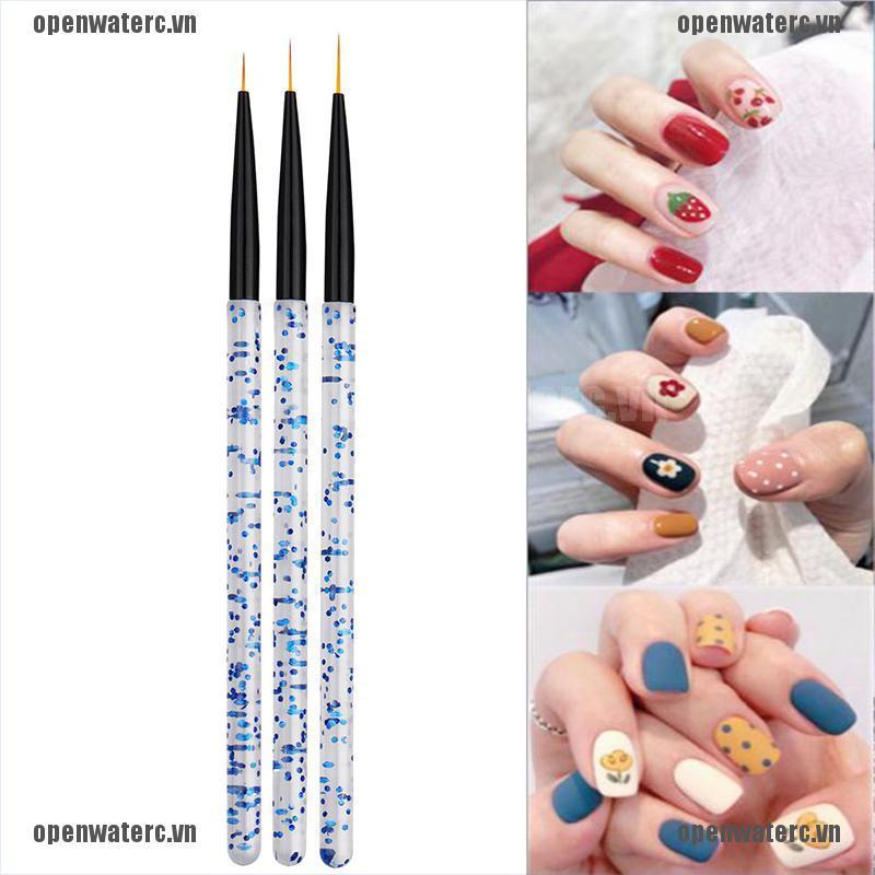 Bộ 3 Cây Cọ Vẽ Trang Trí Móng Tay 3D Acrylic UV
