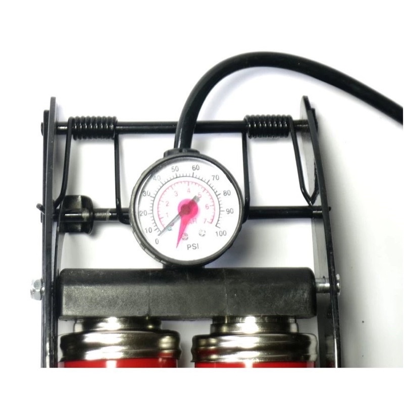BƠM HƠI ĐẠP CHÂN Ô TÔ XE MÁY 2 PISTON - 2 bình