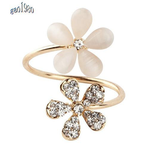 1 Nhẫn Hở Hình Hoa Cúc Đính Đá Pha Lê Thanh Lịch