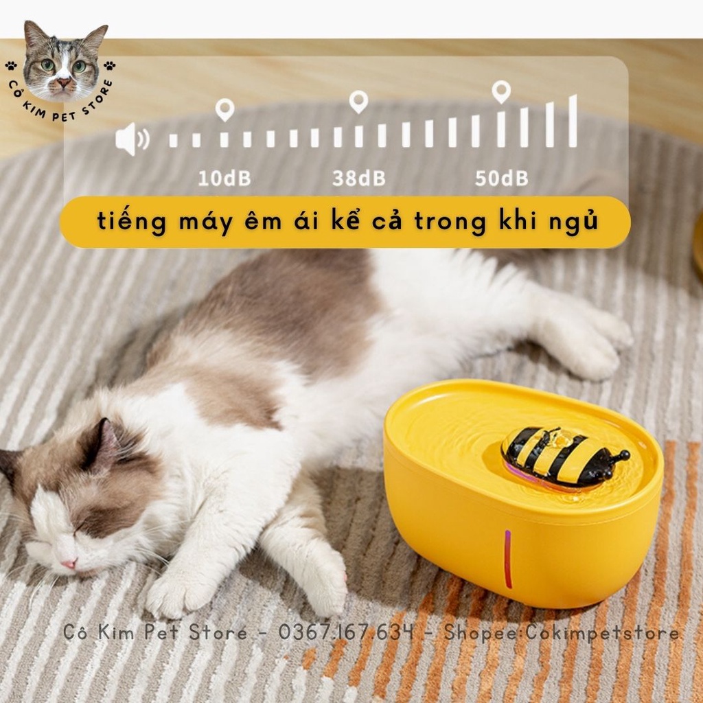 Máy lọc nước cho mèo hình chú ong dung tích 2000ml