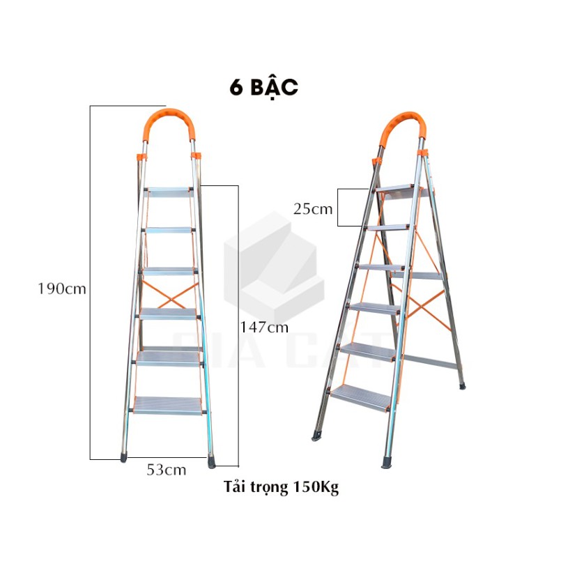 Thang Ghế Nhôm Nhập Khẩu Đài Loan  ,Thang Nhôm Ghế Tay Vịn 3,4,5,6,7 Bậc - Hàng Chính Hãng TAKIYA