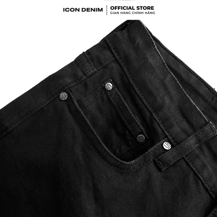 Quần Jean Nam Đen Trơn ICON DENIM Dáng Ôm Skinny Trẻ Trung, Co Giãn Tốt | BigBuy360 - bigbuy360.vn