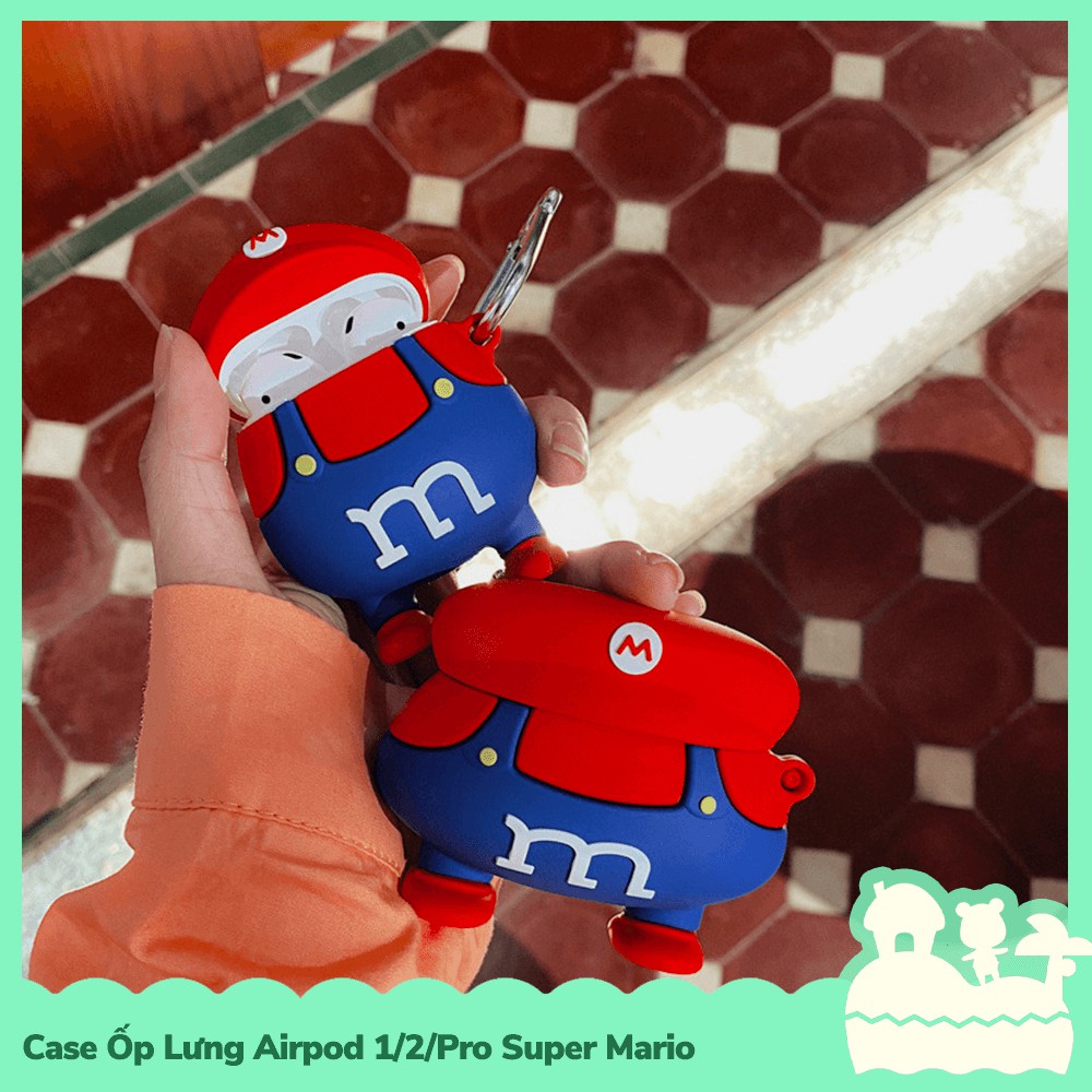 [Sẵn VN - NowShip] Case Ốp Lưng Air_Pod 1 / 2 / Pro Gel Silica Nhân Vật Game Super Mario