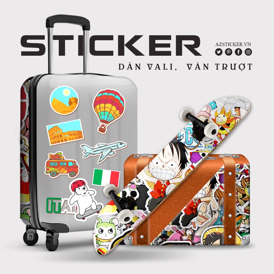 Sticker One Pice - Đảo Hải Tặc | Dán Nón Bảo Hiêm, Điện Thoại, Laptop, Bình Nước...Chống Nước, Chống Bay Màu