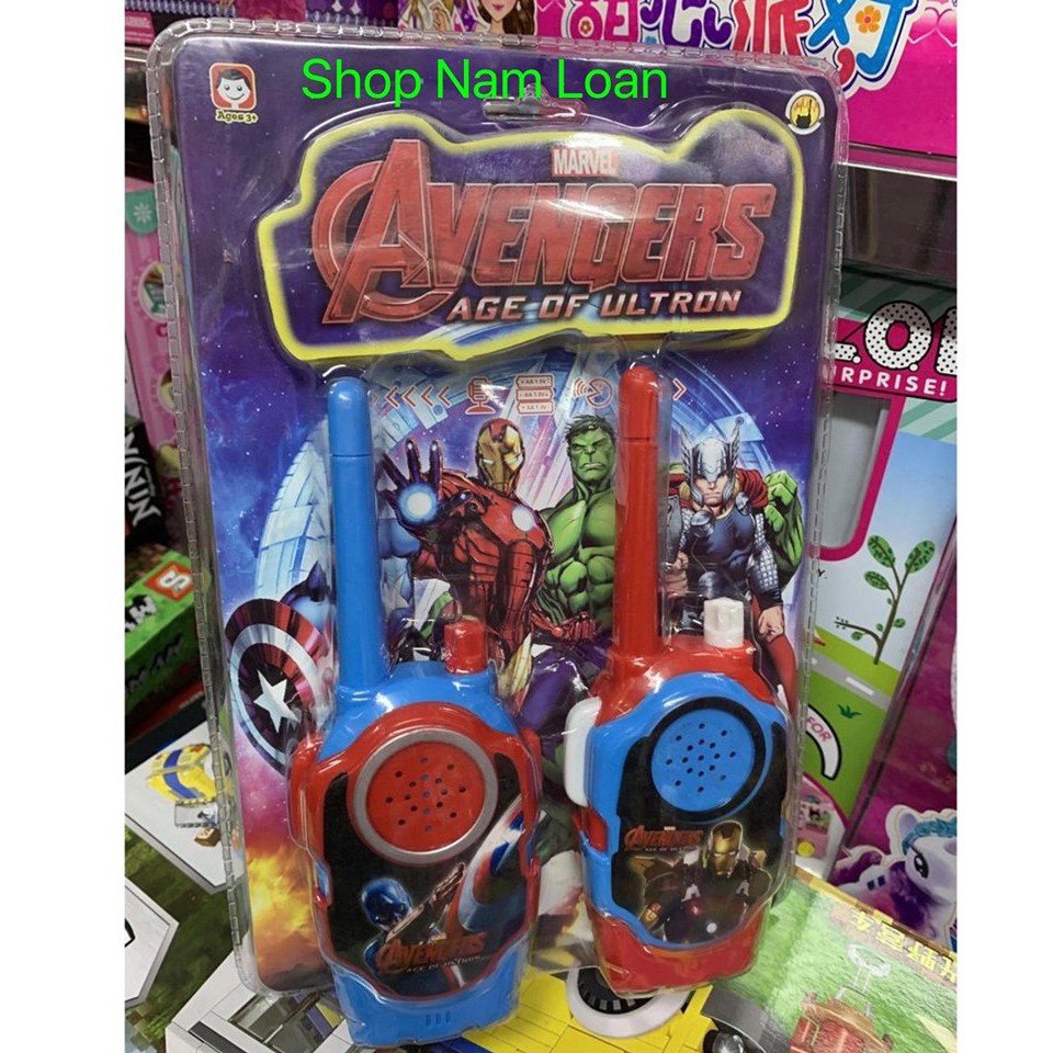 1212 - Đồ chơi bộ đàm thoại liên lạc Avengers lắp pin sử dụng để liên lạc khoảng cách gần