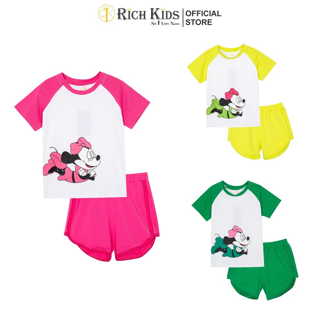 Đồ Bộ Cho Bé Vải Cotton 100% Co Giãn Thoáng Mát Từ 10kg Đến 46kg -Richkids