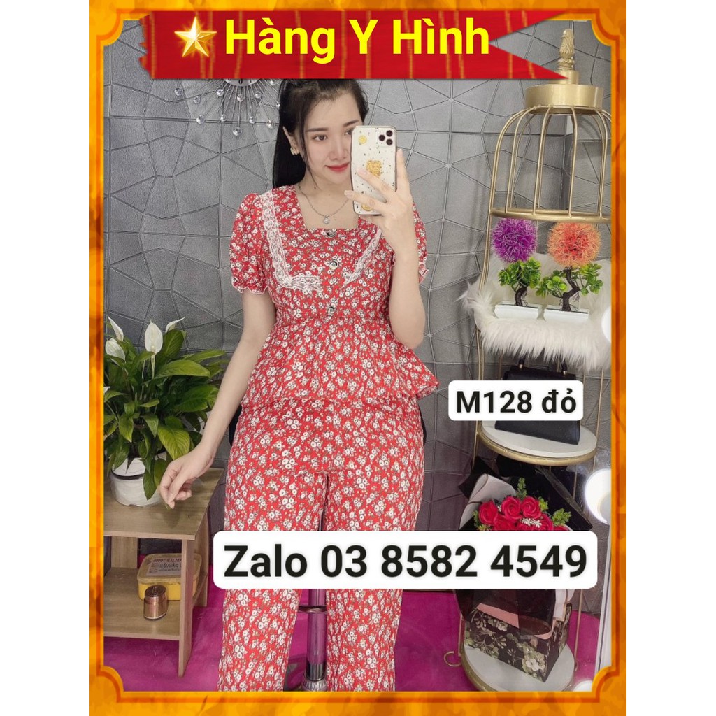 [ MÃ M128 ] Set Bộ Lụa 100D hoa dễ thương 100% ẢNH THẬT SHOP CHỤP , ĐỒ BỘ MẶC NHÀ ĐẸP