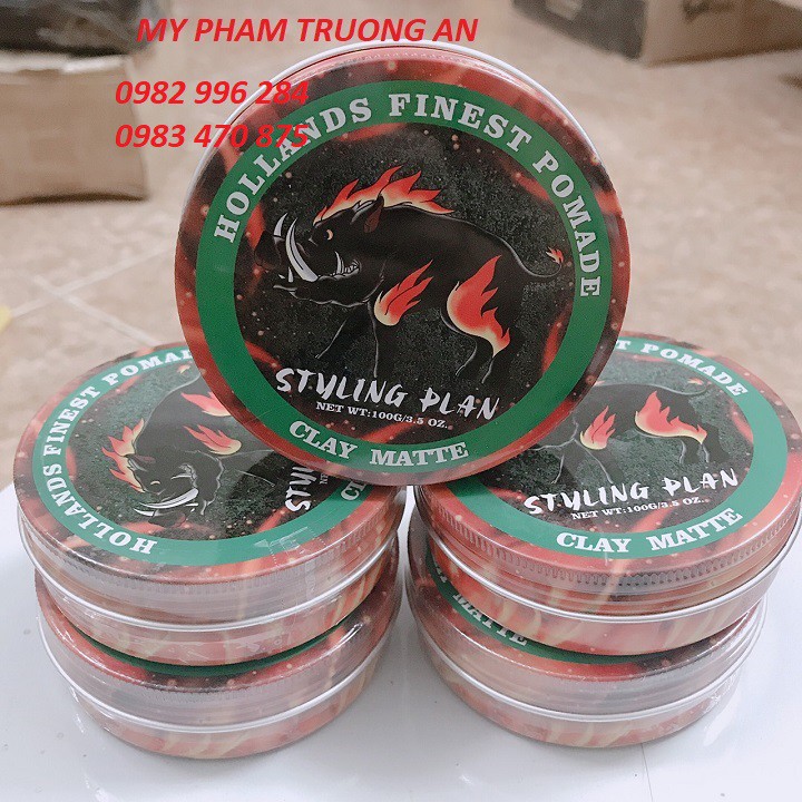 ( TẶNG LƯỢC)Sáp Vuốt Tóc Nam Styling Plan Clay 100g ( Con Lợn)