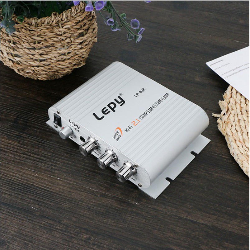 Ampli mini công suất Lớn, âm ly âm thanh siêu hay Lepy LP-838 + nguồn 12v3a xịn