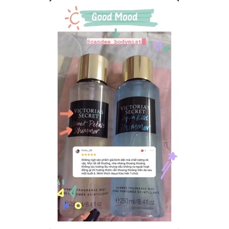Body mist xịt thơm Victoria's Secret 250ml 𝐀𝐪𝐮𝐚 𝐊𝐢𝐬𝐬 𝐒𝐡𝐢𝐦𝐦𝐞𝐫