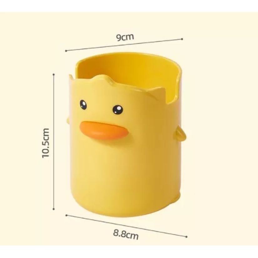 Ống cắm bút để bàn hình vịt vàng hoạt hình dễ thương