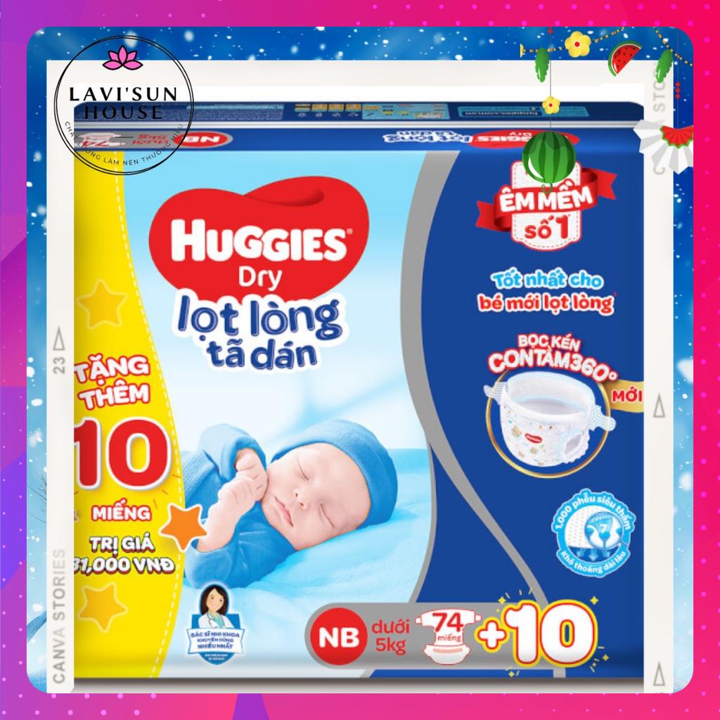 Bỉm dán huggies sơ sinh lọt lòng nb74 miếng tặng kèm 10 miếng,tã dán sơ sinh huggies bé dưới 5kg bọc kén con tằm