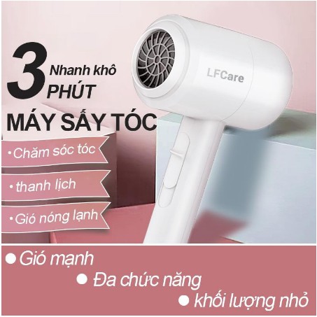 Máy sấy tóc Ion âm LFCare chống xù, giữ độ ẩm tự nhiên cho tóc - Hàng cao cấp - Bảo hành 6 tháng