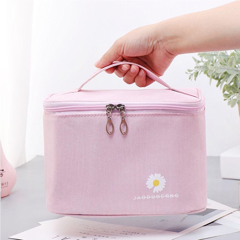 Túi Đựng Mỹ Phẩm Họa Tiết Hoa Cúc Xinh Xắn Tiện Dụng Khi Đi Du Lịch