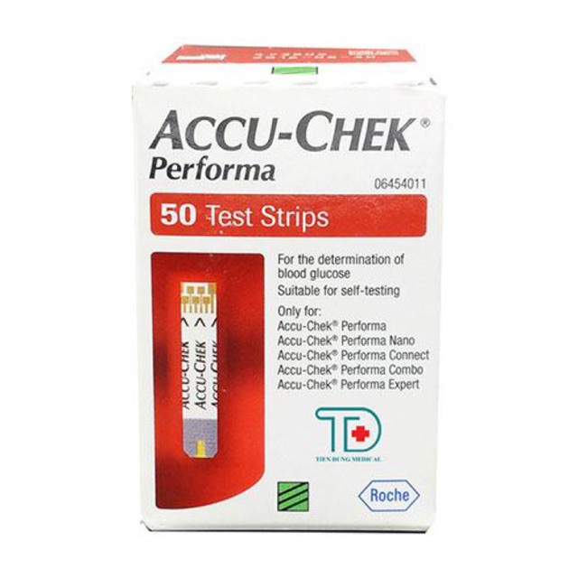 [TPHCM - 50Que] Que thử tiểu đường Accu Chek Performa 50 test