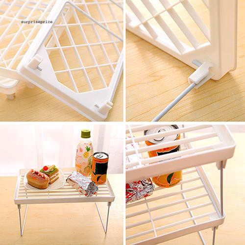 Kệ để đồ 2 tầng bằng nhựa màu trắng xinh xắn tiện dụng