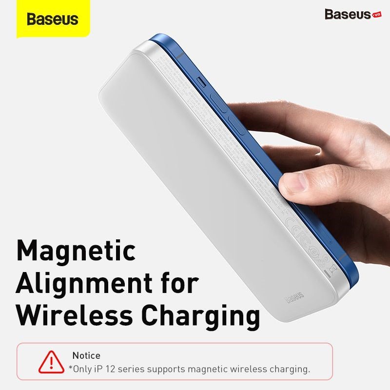 Pin dự phòng sạc nhanh không dây tích hợp nam châm Baseus Magnetic Wireless Quick Charging Power Bank