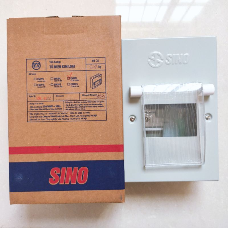 Tủ điện vỏ kim loại chứa 4 Module SINO EM4PL , EM4PS