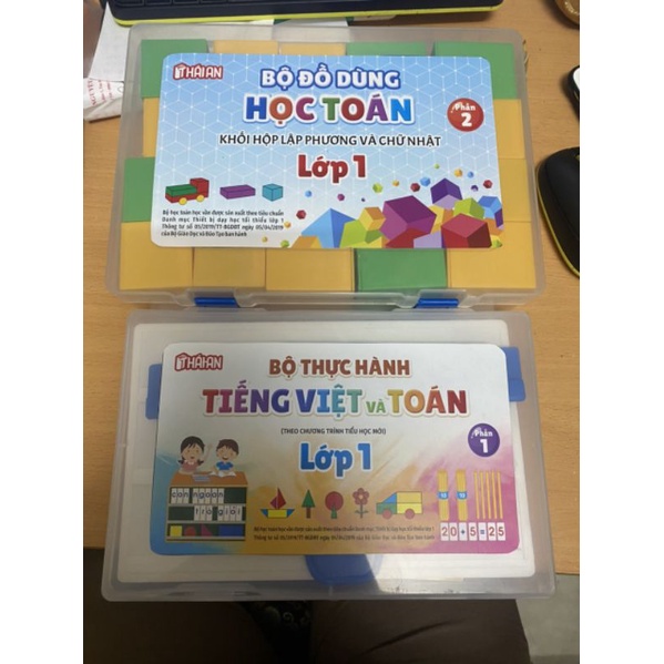 Bộ Đồ Dùng Học Toán Lớp 1 theo chương trình cải cách mới hoàn toàn bằng  nhựa nguyên sinh 100%.