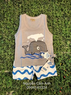 Bộ ba lỗ cotton cho bé (combo set 5 bộ)