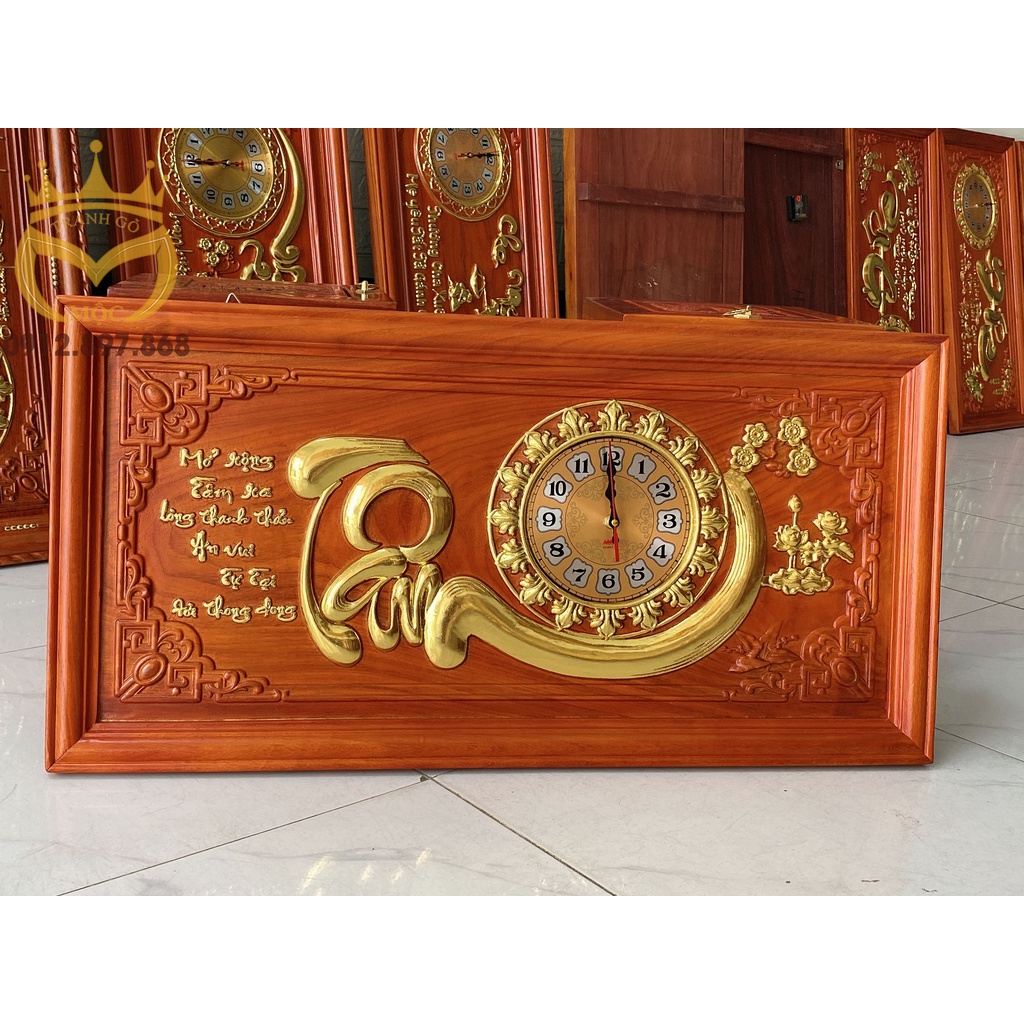 Tranh đồng hồ chữ Tâm