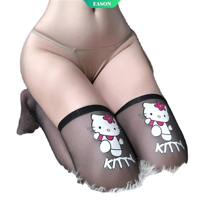 Vớ Lưới Cao Qua Gối In Họa Tiết Hello Kitty Quyến Rũ Dành Cho Nữ