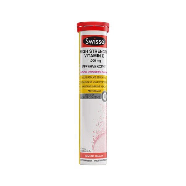 Viên sủi Swisse High Strength Vitamin C 1000mg ống 20 viên