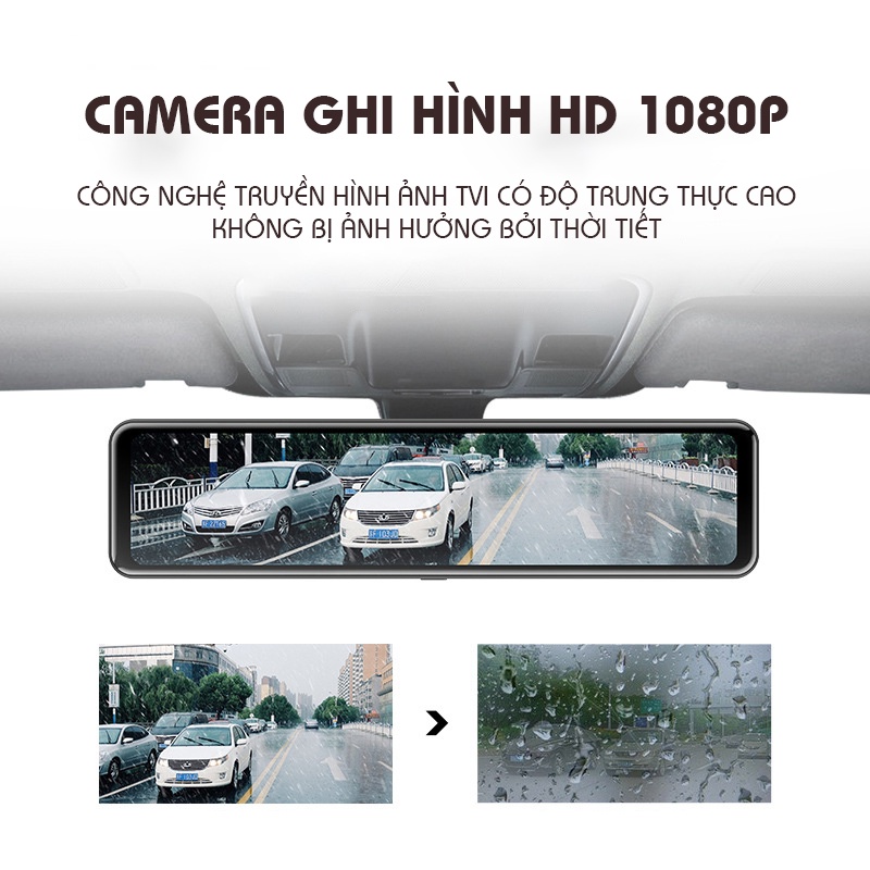 Camera Hành Trình Ốp Gương Cảm Ứng 12 Inch SPW02 | BigBuy360 - bigbuy360.vn