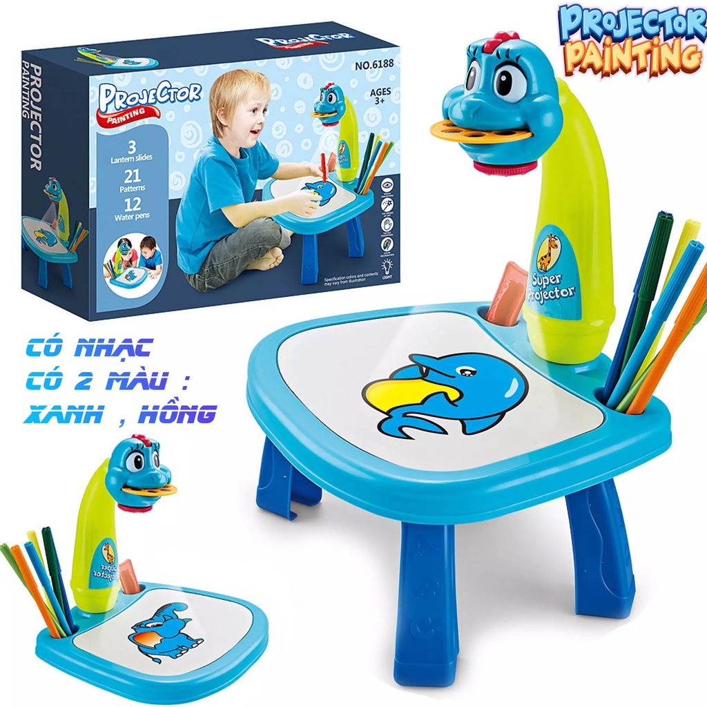 Bàn vẽ chiếu bóng thông minh cho bé LOẠI CÓ NHẠC HÌNH ẢNH RÕ NÉT - bàn vẽ 3D chiếu hình tập vẽ