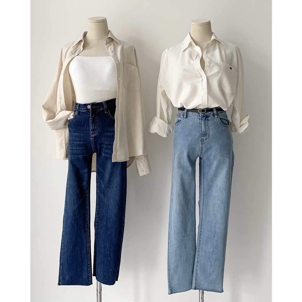 Quần Jeans Nữ Dáng Ôm Xanh Jeans Nhạt Lessie  | QD-LA3516 | Lana Official