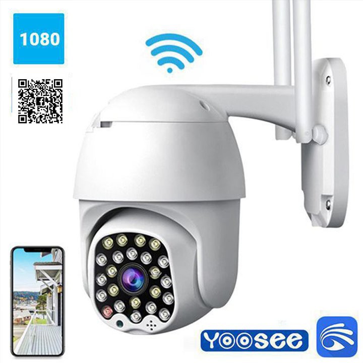 Camera IP wifi ngoài trời PTZ YOOSEE 2 râu fullHD 2.0 model P32C4N - soi đêm có màu new