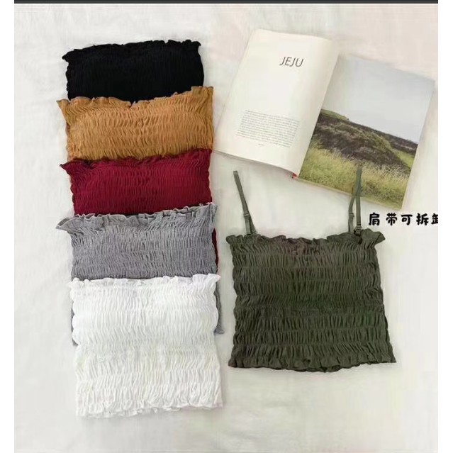 MỚI NHẤT-Áo Bra Nhún hai Dây Pha Cotton #6843 sexy