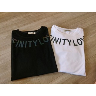 Áo phông unisex/phông chữ phản quang infinitylove