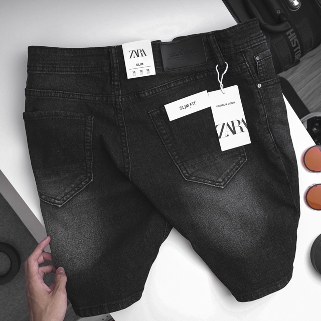 Quần short jean nam đen xám cao cấp - chất liệu bò co giãn tốt ( Hàng chuẩn shop)