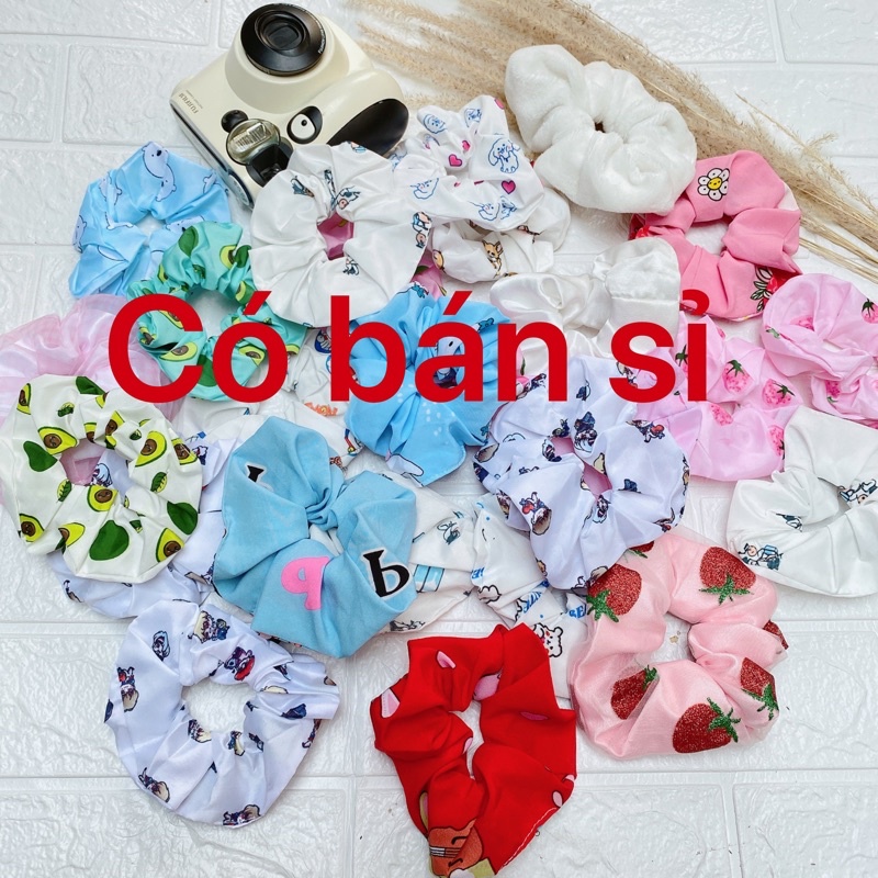 Dây buộc tóc, cột tóc scrunchies dễ thương nhiều hình cute giao màu ngẫu nhiên