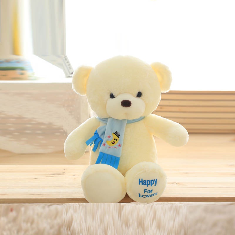 Gấu Nhồi Bông 30cm Kèm Khăn Choàng Dễ Thương