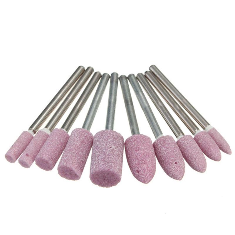 Set 10 đầu mài đánh bóng 1/8 "màu đỏ mới