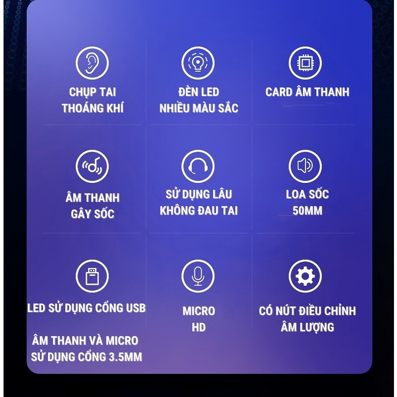 Tai nghe chụp tai có micro chuyên game Panstan PSH-400 phiên bản mới | Led RGB ngầu, micro khử ồn cao, âm thanh vòm 7.1