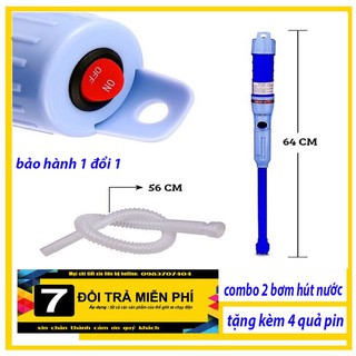 [combo2máy hút nước +tặng 4 quả pin[ Máy bơm vệ sinh bể cá,Bơm hút nước Hút bơm nước đa năng mini tự động hút
